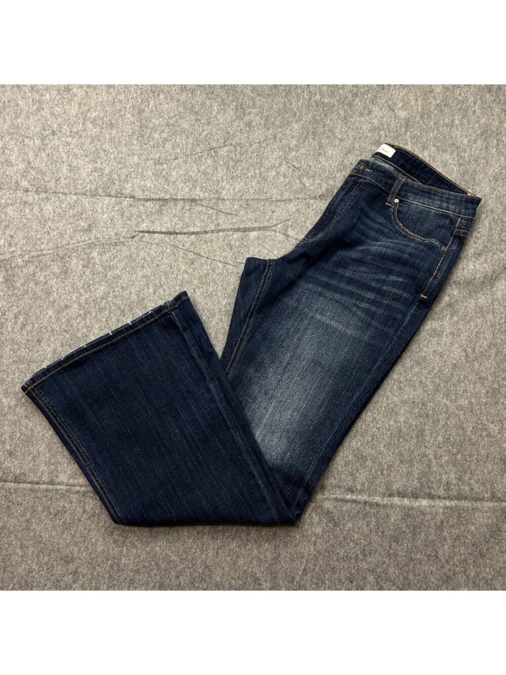 Kancan Natti Mid Rise Flare Leg Jeans Women's Size 2XL Dark Wash Denim